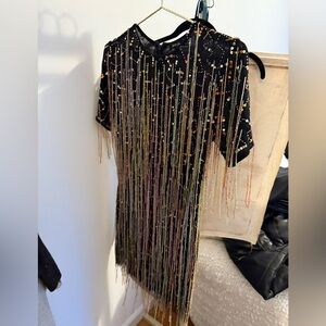 Nasty Gal Fringe Sequin Mini Dress